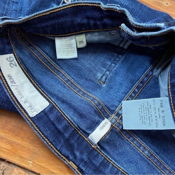 Rag bone mid rise skinny jeans stretchy denim medium rise blue size 26 - Picture 6 of 12